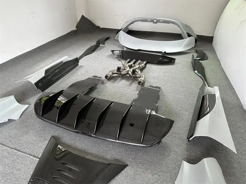 New McLaren 720S Bodykit Carbon Fiber 765LT Includes Front Bumper Side Skirt Rear Bumper Rear Wing Fender Exhaust All New