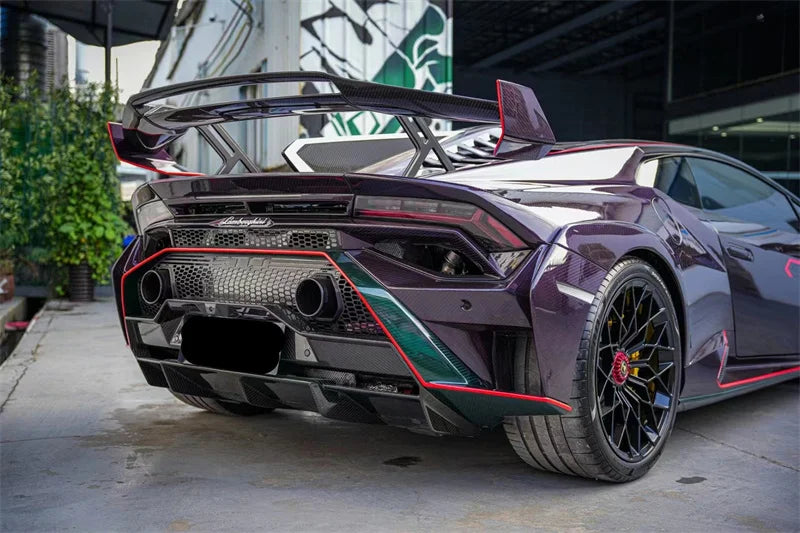 Used for Lamborghini Huracan LP610 LP580 EVO STO Style Dry Carbon Fiber Front and Rear Bumper Side Skirts Hood and Body Kit