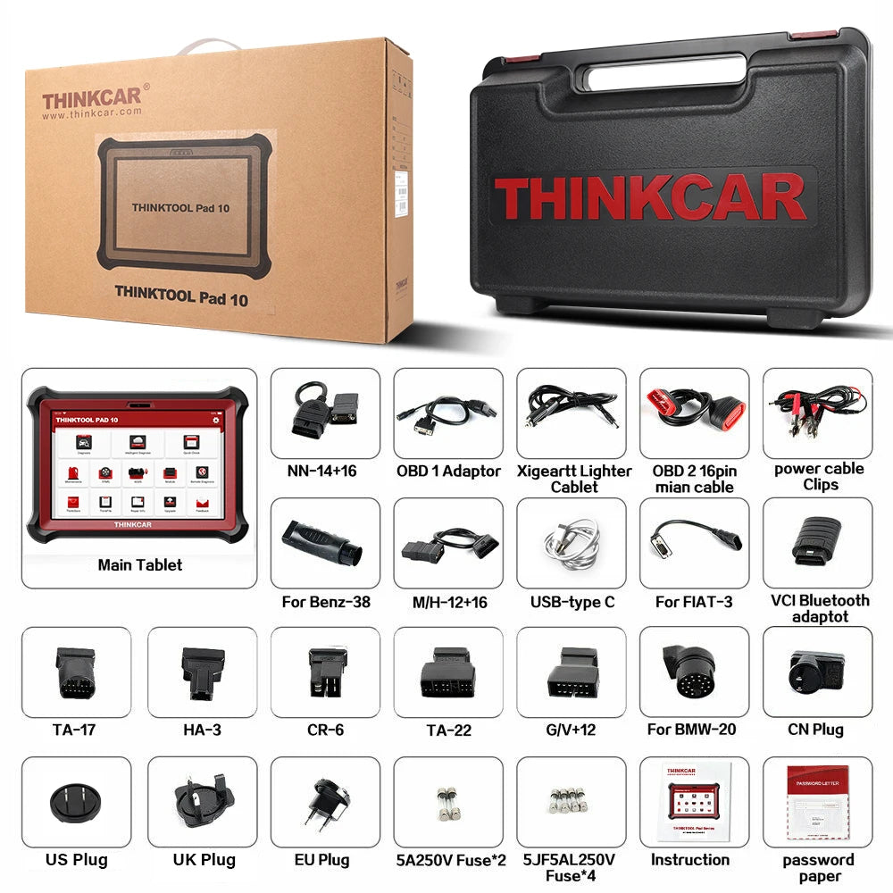 THINKCAR THINKTOOL PAD10 OBD2 Automotive Scanner for IMMO 34+ Reset TPMS Programming ECU Coding Active Test Car Diagnostic Tools