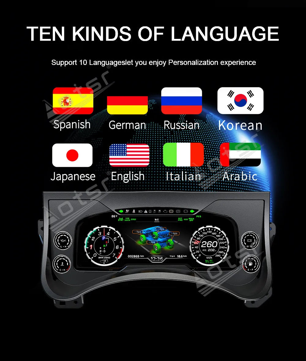 12.3 inch New Upgraded For Hummer H2 2003-2009 Speedometer Car LCD Instrument Panel Digital Cluster Virtual Cockpit