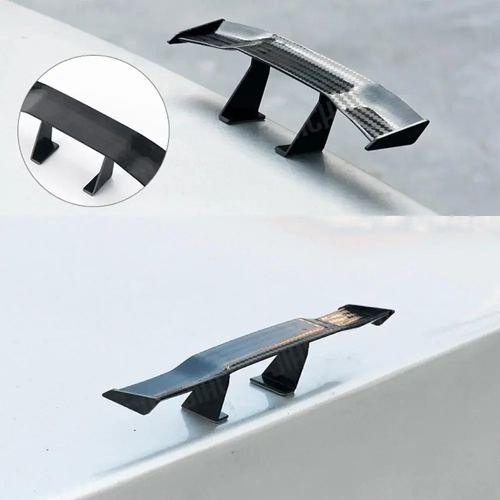 Color: WHITE - Car Rear Mini Spoiler Wing Motorcycle Small Model Canard Tail Winglet ABS Carbon Look For BMW For VW For Audi For Universal Car - Premium Exterior Parts from NoEnName_Null - Just $5.96! Shop now at Rapidvehicles