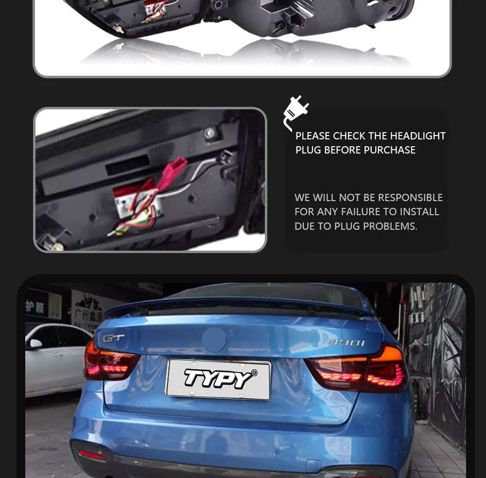 TYPY Car Tail Lights For BMW 3 Series GT F34 2013-2020 LED Car Tail Lamps Daytime Running Lights Dynamic Turn Signals