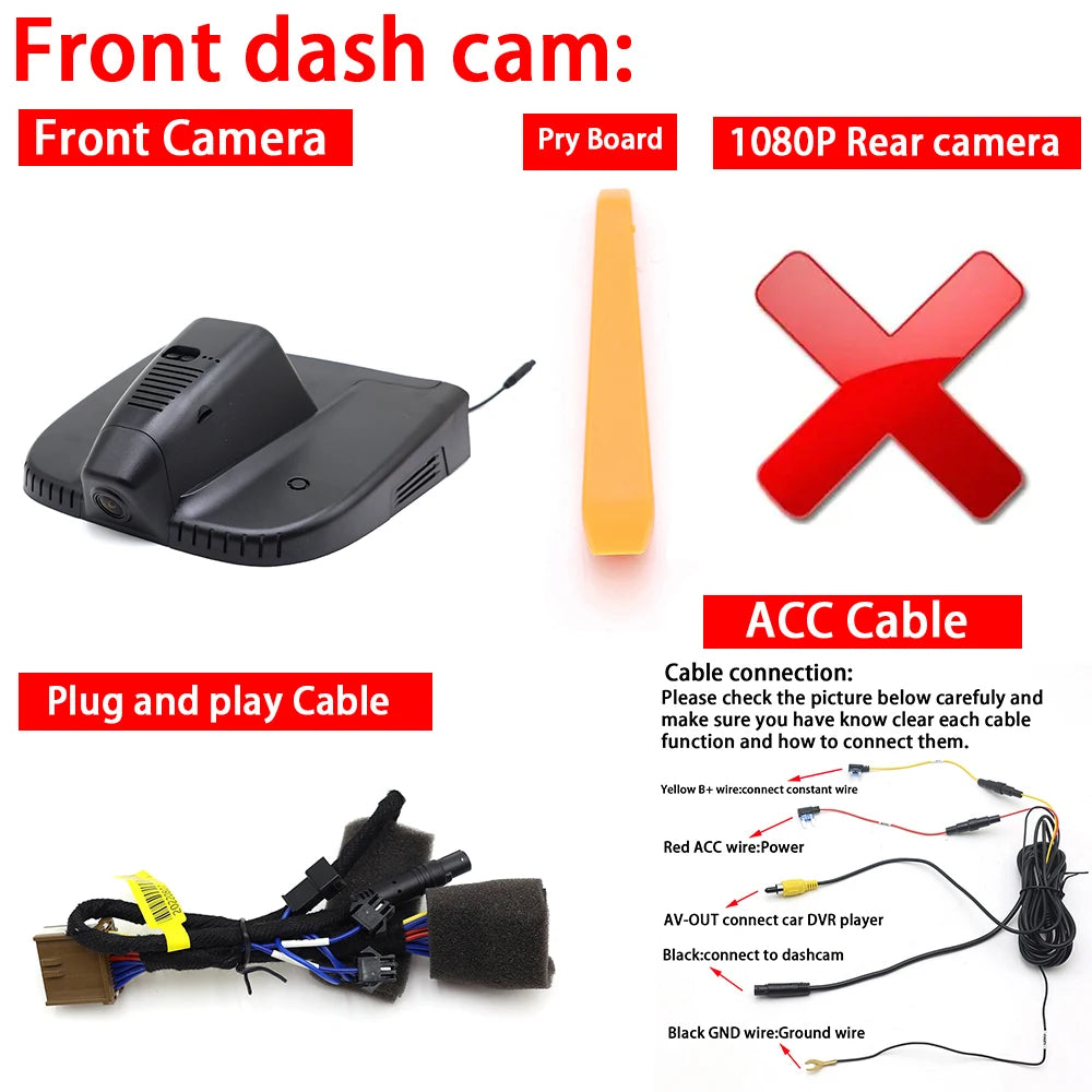 AutoBora 4K 2160P Plug and Play UHD Car Dash Cam DVR Camera Night Vision for Alfa Romeo Stelvio 949 Giulia 952 2016-2025