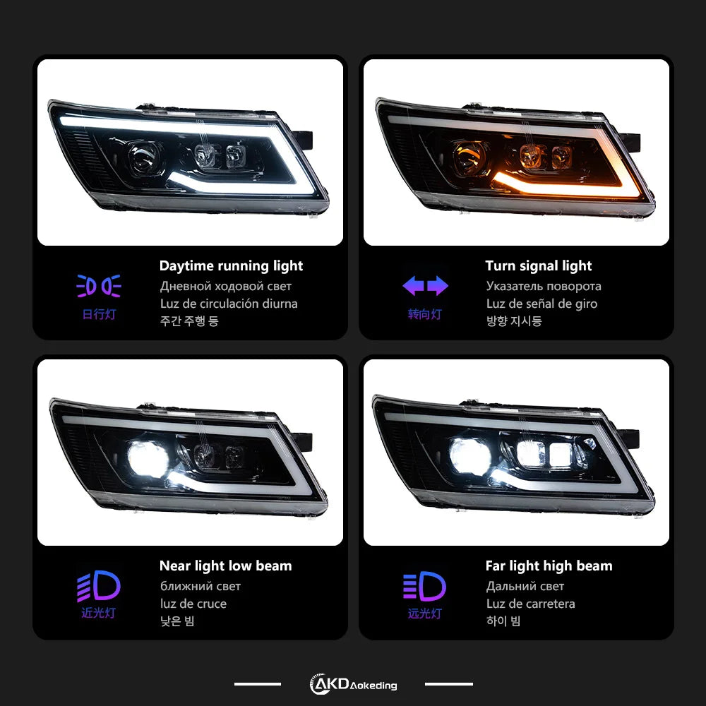 AKD Car Styling for Dodge JCUV Journey 2009-2016 LED Headlight Fiat Freemont LED DRL Hid Angel Eye Bi Xenon Beam Accessories