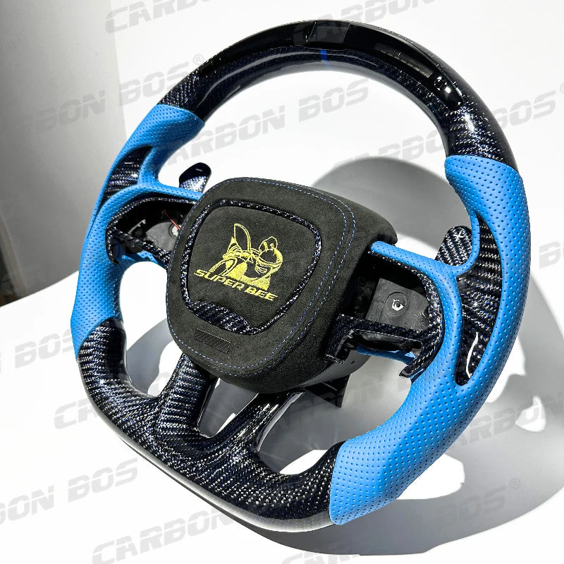 Carbon Fiber Custom Smart LED RPM Racing Steering Wheel for Dodge/Challenger Hellcat Charger Challenger
