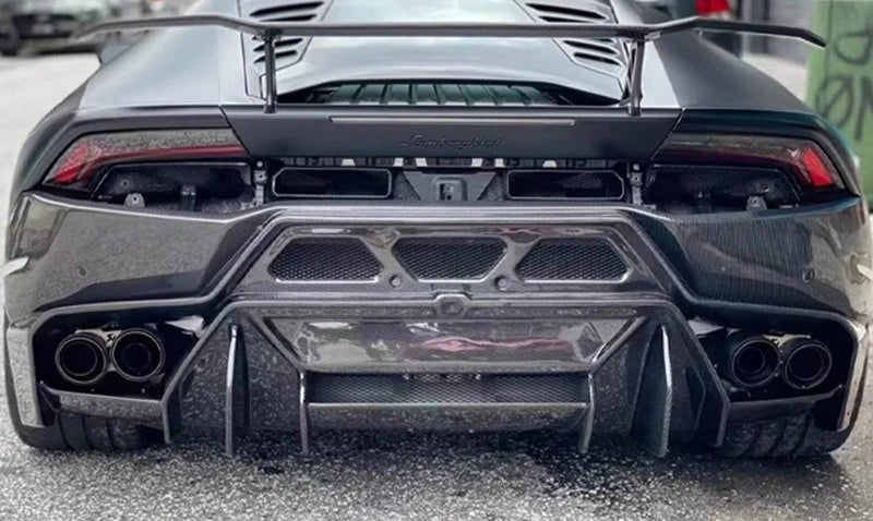 Suitable for Lamborghini LP610 Carbon Fiber V Tail Spoiler Double Layer Fixed Wind Wing Modified Auto Parts