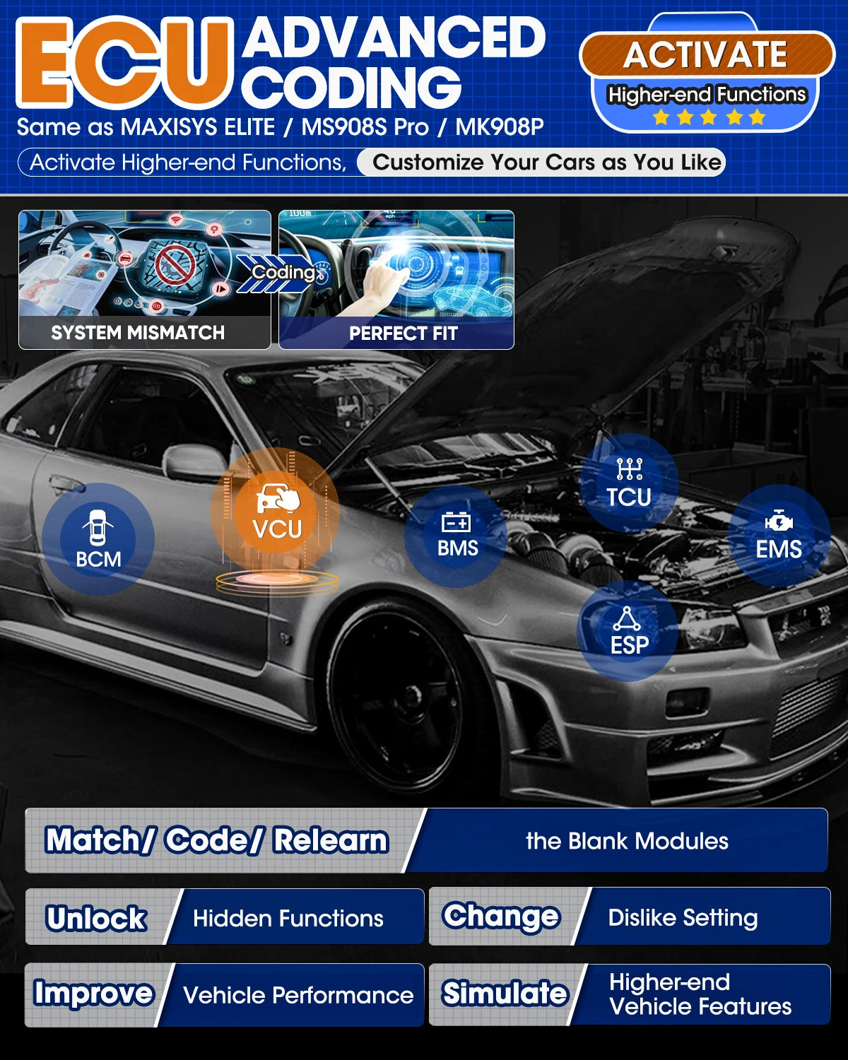 Autel MK906 PRO MK906Pro Автомобильный диагностический инструмент с аппаратным обеспечением ультра-уровня, обслуживанием 36+