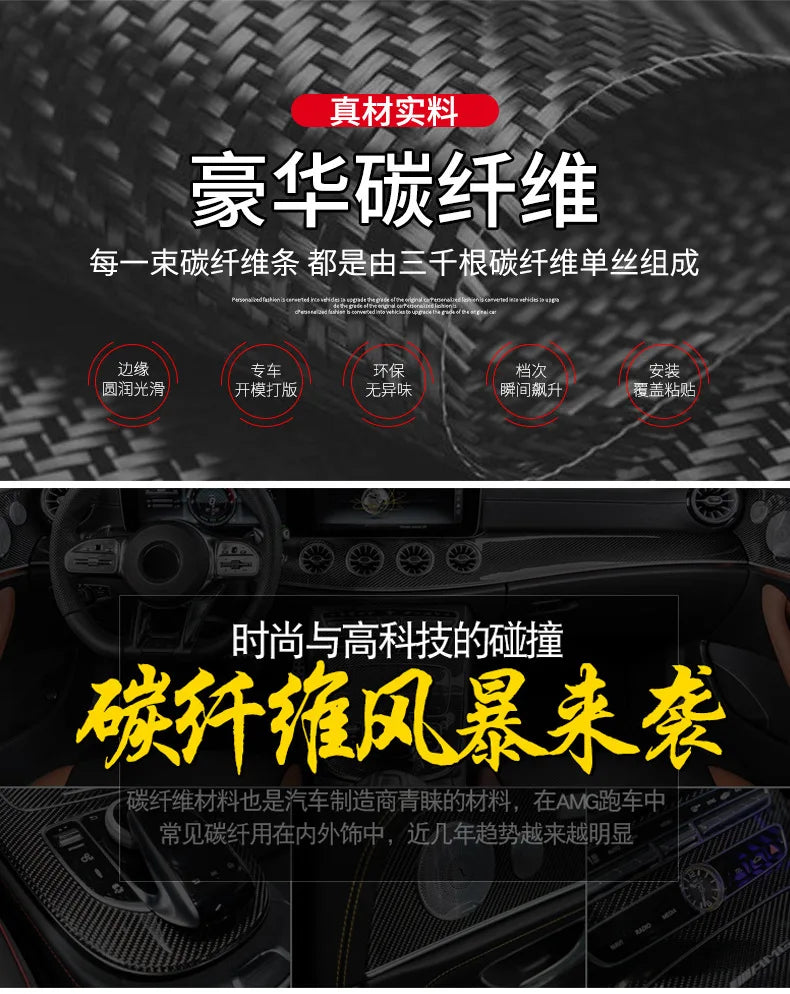 Suitable for Maserati Grecale carbon fiber, interior door panel trim strip interior auto parts modification
