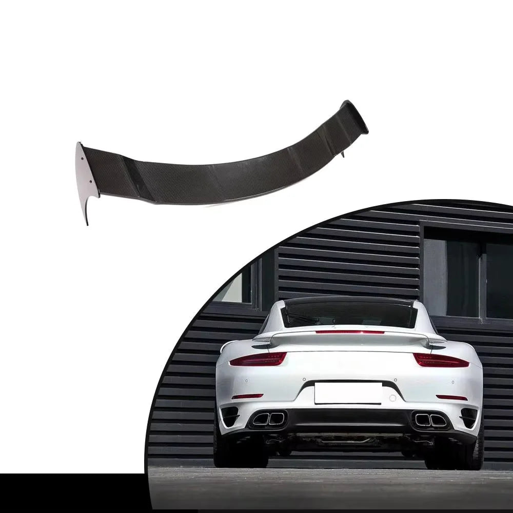 Dry Carbon Fiber Rear Trunk Wing Spoiler For Porsche 911 991 Turbo S 2-Door 2014-2016