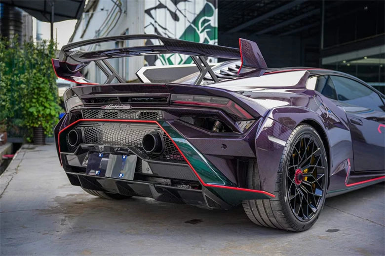 Dry Carbon Fiber STO Style For Lamborghini Huracan LP580 LP610 EVO Bumper hood side skirt spoiler door panel mirror exhaust