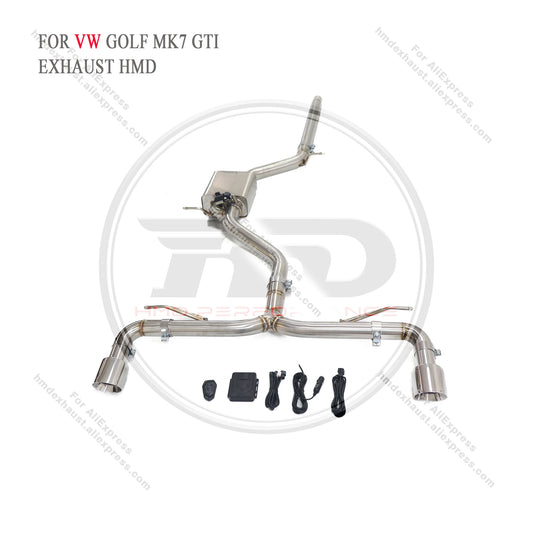 HMD Exhaust System Stainless Steel Performance Catback for Volkswagen Golf GTI MK7 2.0T Muffler With Single Valve