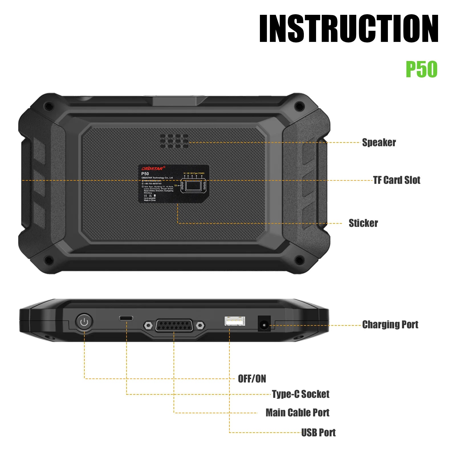 OBDSTAR P50 Airbag Reset Intelligent Airbag Reset Equipment with P004 Adapter + CAN FD Adapter