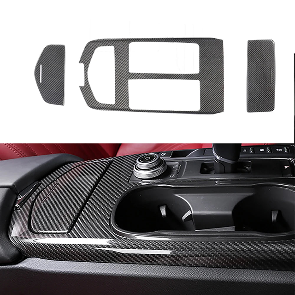 10pcs Interior Trims Dry Carbon Dash Cover Center Console Panel Door Trim For Maserati Quattroporte 2017up