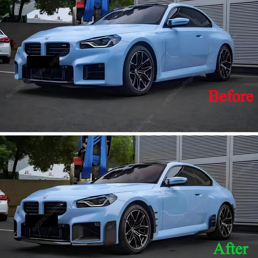 For BMW M2 G87 2023-2024 ABS Body Kits Black MP Style Car Side Skirts Lip Flaps Extension Rocker Splitters Diffuser Winglet Wing