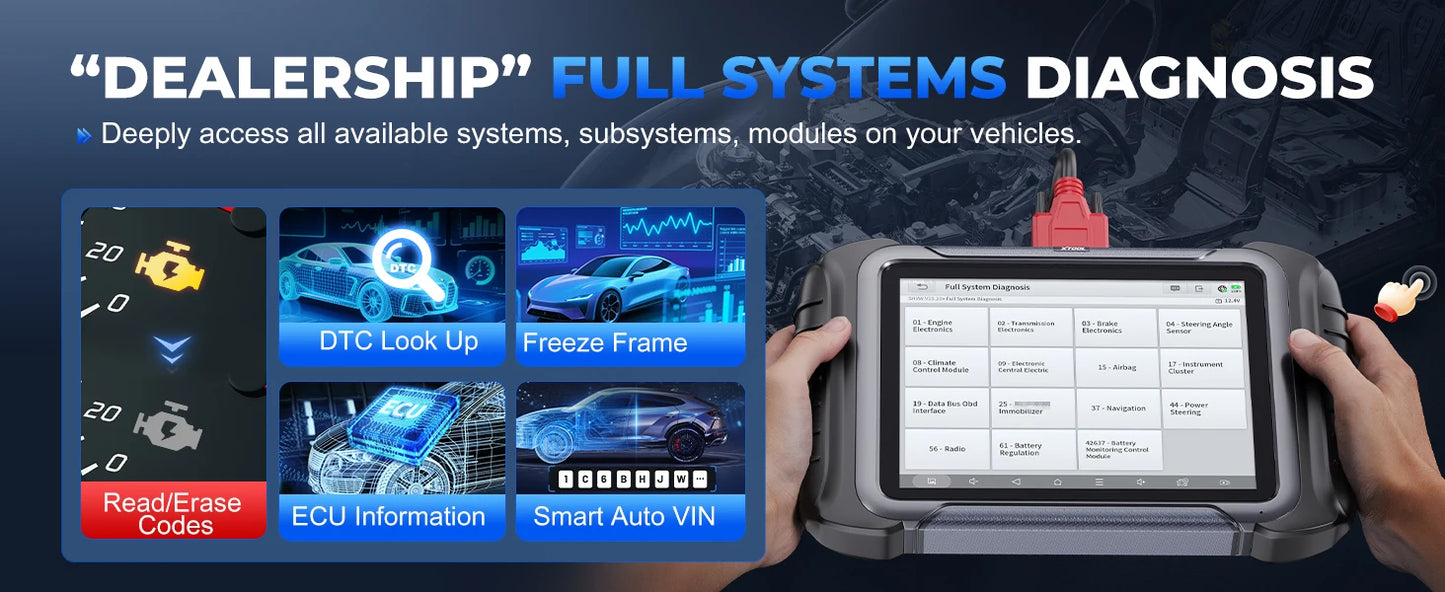 XTOOL D8S Car Diagnostic Tools Bidirectional Scan Tool Automotive Scanner ECU Coding Key Programming 42+ Services Topology Map