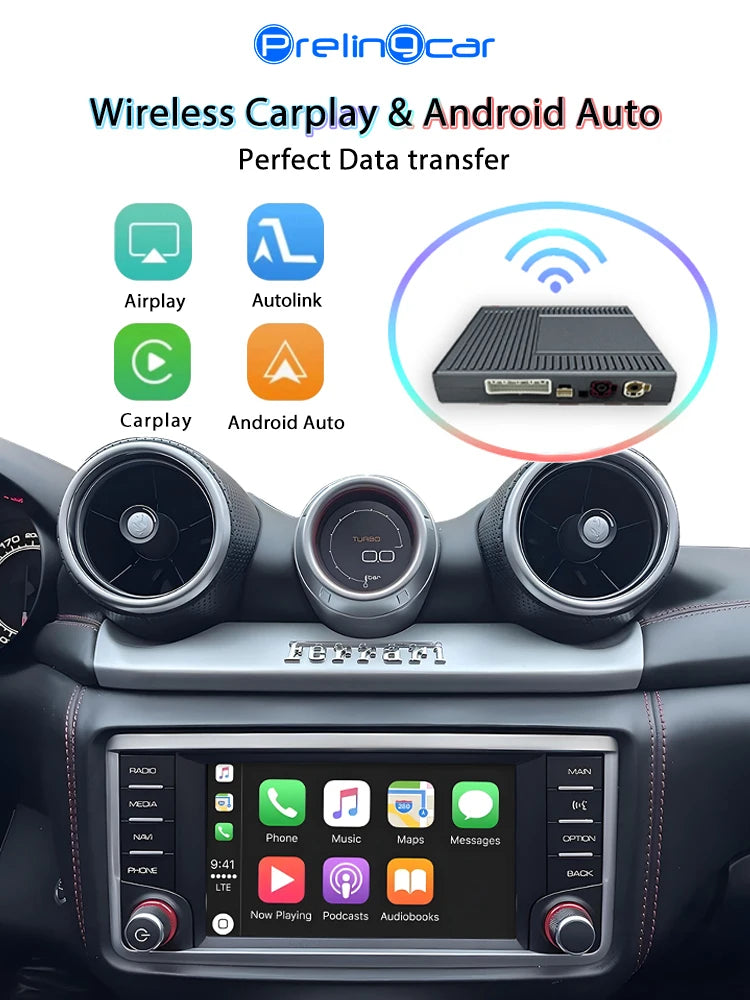 Wireless CarPlay 6.5" For Ferrari California T（15-18）Android mirror link AirPlay CarPlay function