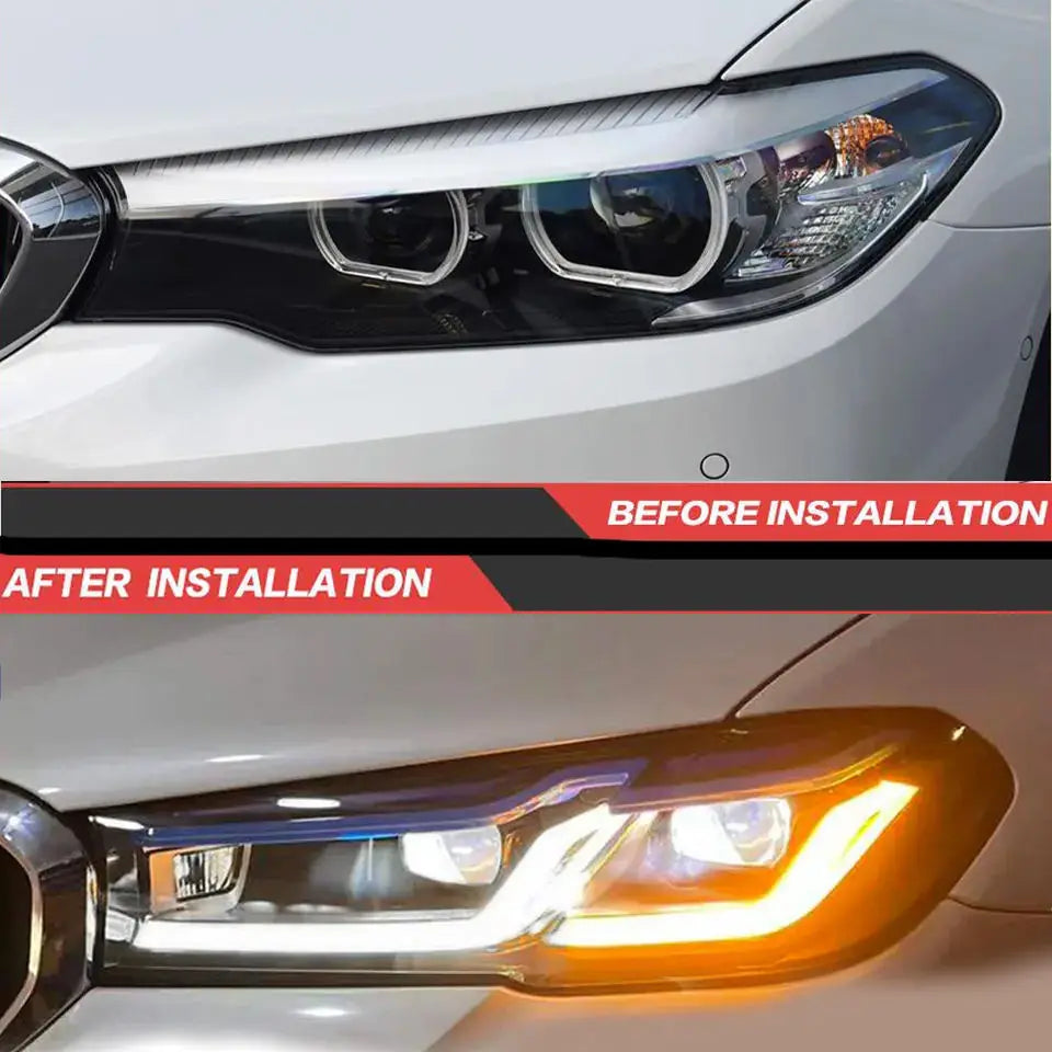 For BMW G30 G38 2017-2021Projector Lens Headlight Auto Head lamp Reverse Brake Fog Front lights DRL Plug and Play IP67 2pcs/Set