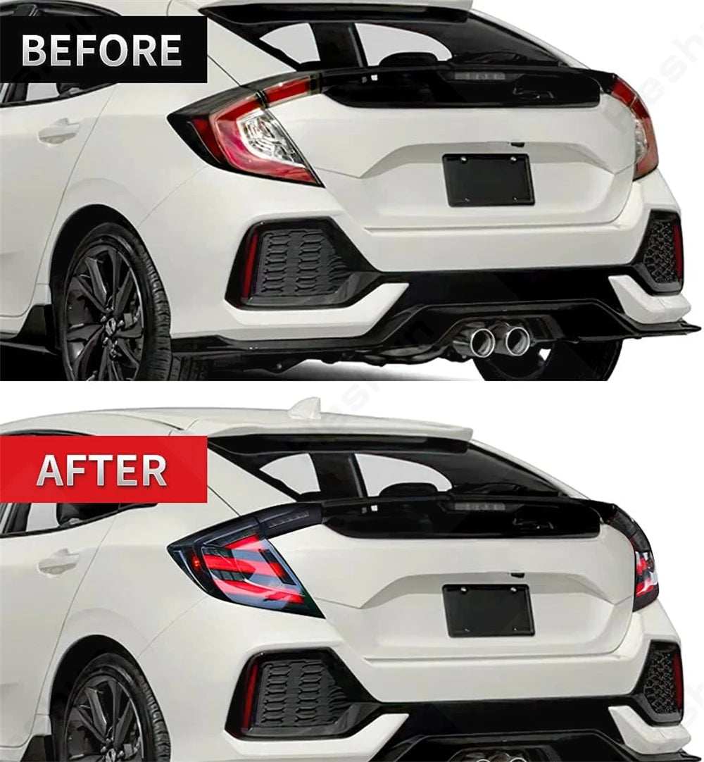 Taillights For Honda Civic Hatchback/Type R 2016-2022 FK7 FK8 10th Gen Tail Lamp Rear Fog Light LED Sequential Signal Assembly