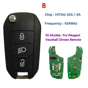 Color: Black, Number of Buttons: 5 Buttons - CN009050 Replacement Smart Flip Key For P-eugeot 3008 Rifter Expert 2017-2019 Citroen Remotes HUF8435 HITAG AES / 4A CHIP 433Mhz - Premium Car Lock System from NoEnName_Null - Just $24.89! Shop now at Rapidvehicles