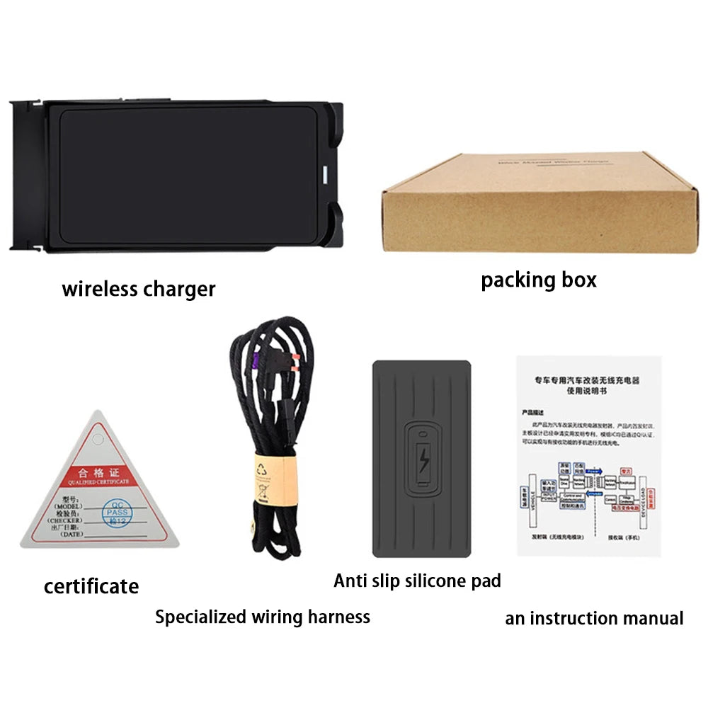 for Maserati Quattroporte M156 2014-2024 Center Console Storage Car Wireless Mobile Phone Charger QI 18W Magsafe Fast Charging