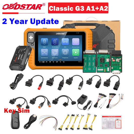 2 Year Update OBDSTAR X300 Classic G3 A1+A2 (KEY MASTER G3) Key Programmer and Key Sim 5 In 1 Key Simulator and Motorcycle Kits