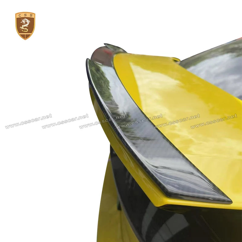 Abina Style Car Front Bumper Diffuser Rear High Spoiler Wing Splitter Canard Lip For Lotus Emeya Dry Carbon Fiber Side Skirts