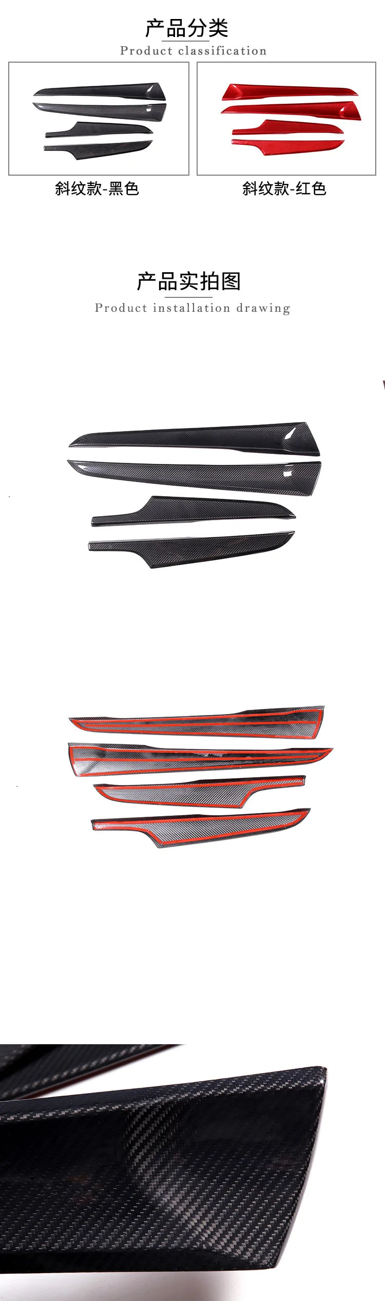 Suitable for Maserati Grecale carbon fiber, interior door panel trim strip interior auto parts modification