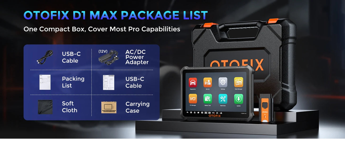 OTOFIX D1 Max Automotive Diagnostic Scan Tool Bi-Directional Scanner ECU Coding DoIP & CANFD 2 Years Update Upgraded of D1 PRO