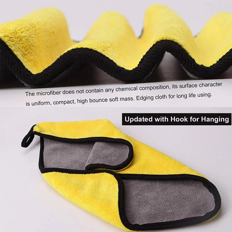 Color: Yellow - Car Wash Microfiber Towel Car Cleaning Drying - Premium Exterior Parts from JCING - Just $8.09! Shop now at Rapidvehicles