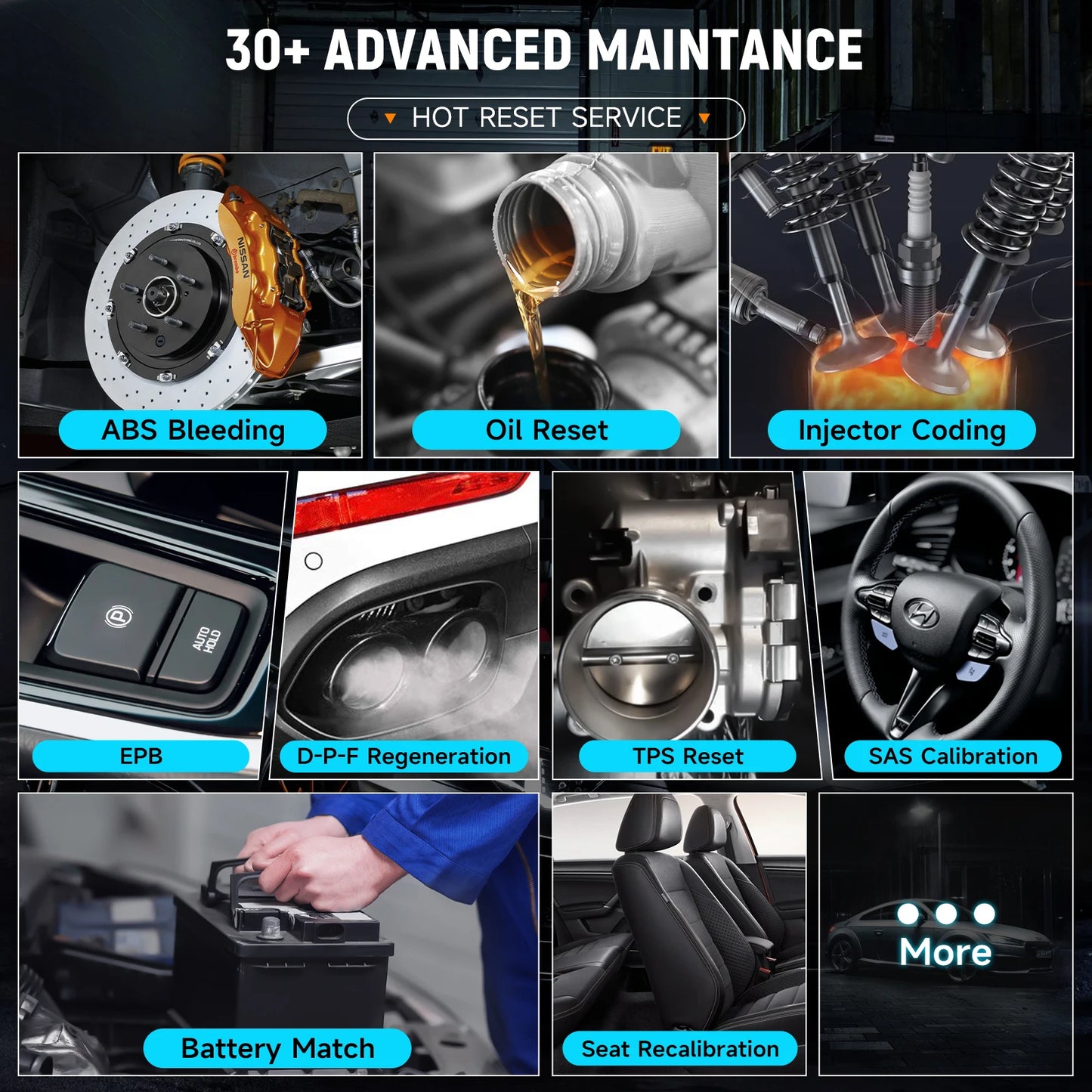 FOXWELL NT809TS TPMS Programming Tool All Systems Car Scanner Bi-Directional Control 30+ Reset OBD2 Bluetooth Diagnostic Tools