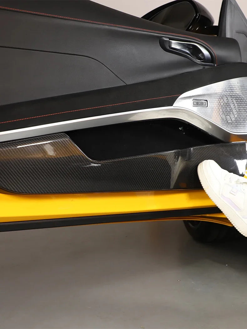 Real Carbon Fiber For Lotus Emira 2021-2023 Car Inner Door Anti Kick Panel Protector Cover Decorative Sticker Car Accessories