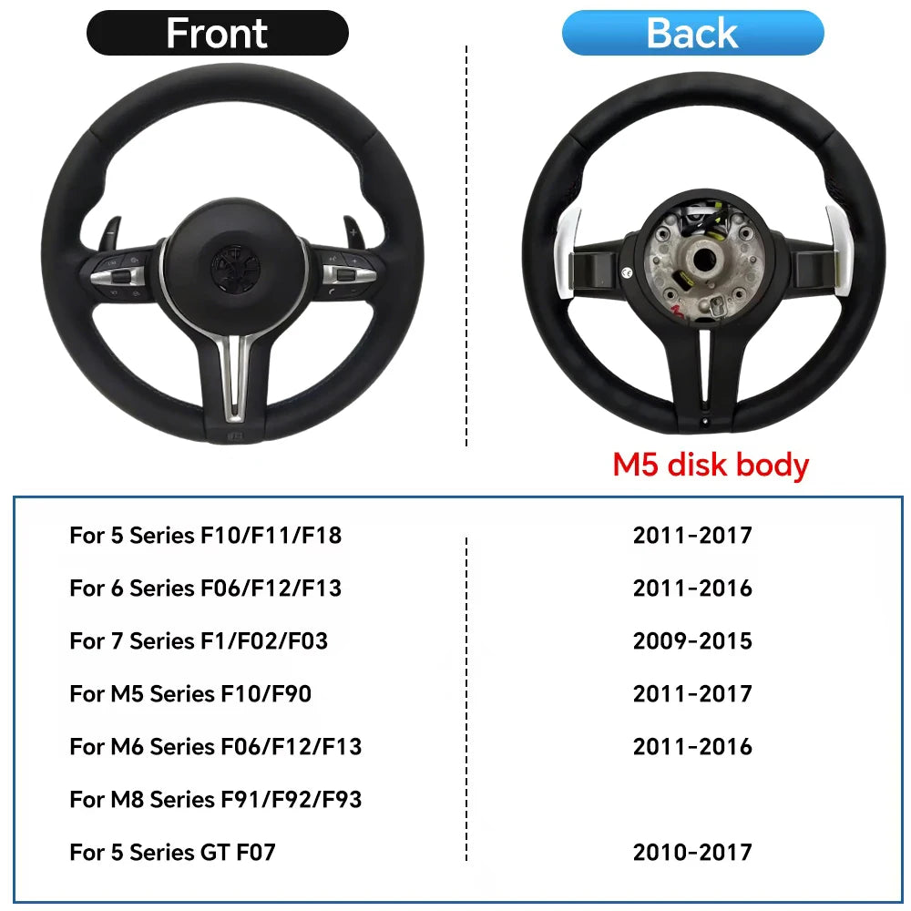 Interior M Series Leather Steering Wheel For BMW M3 M5 F20 F22 F23 F30 F33 F34 X1 F48 X5 F15 X3 F25 F80 E90 E70 E84 With Paddles