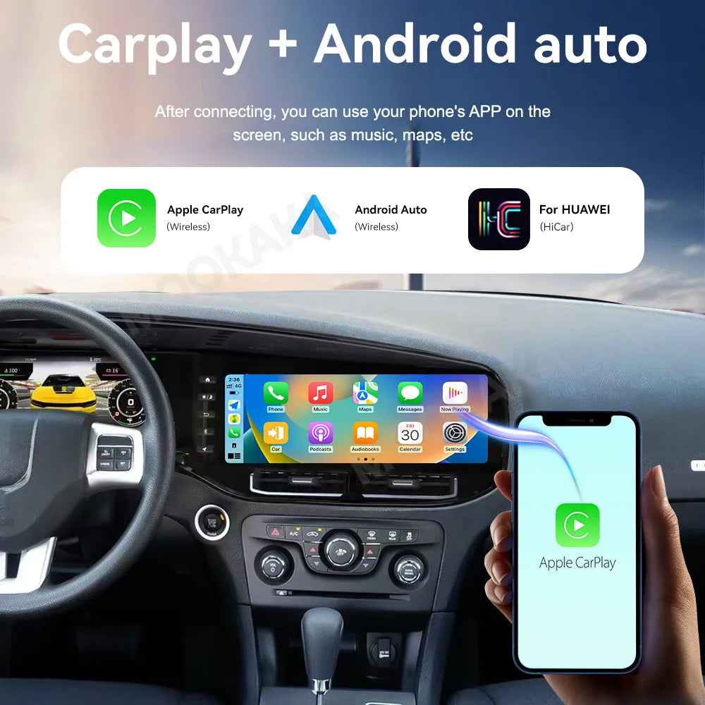 12.3inch Android 13 Touch Screen 8+256GB Car Stereo For Dodge Charger 2011-2019 Car Radio Player GPS Navigation CarPlay HeadUnit