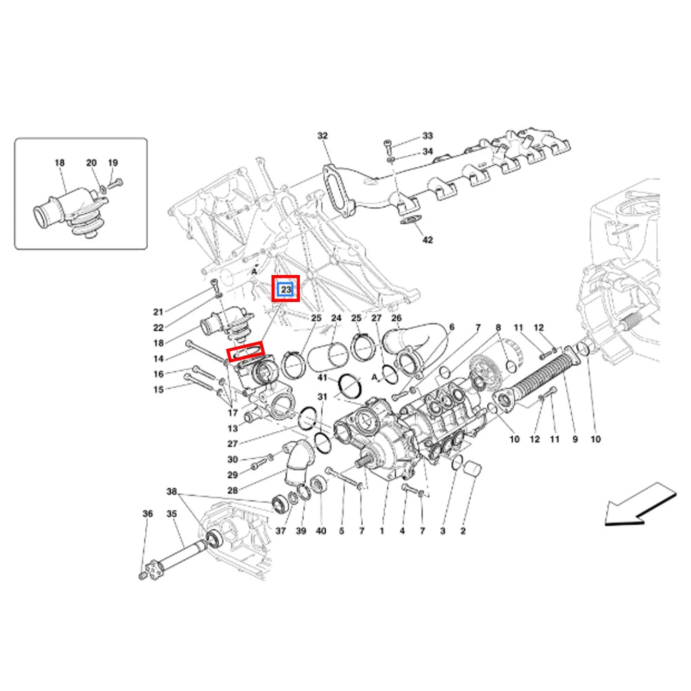 For Maserati Granturismo Guattroporte M139 M145 Automotive Cooling System Thermostat OEM 230890