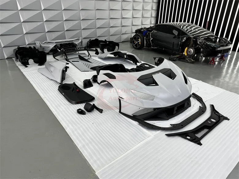 Dry Carbon Fiber STO Style For Lamborghini Huracan LP580 LP610 EVO Bumper hood side skirt spoiler door panel mirror exhaust
