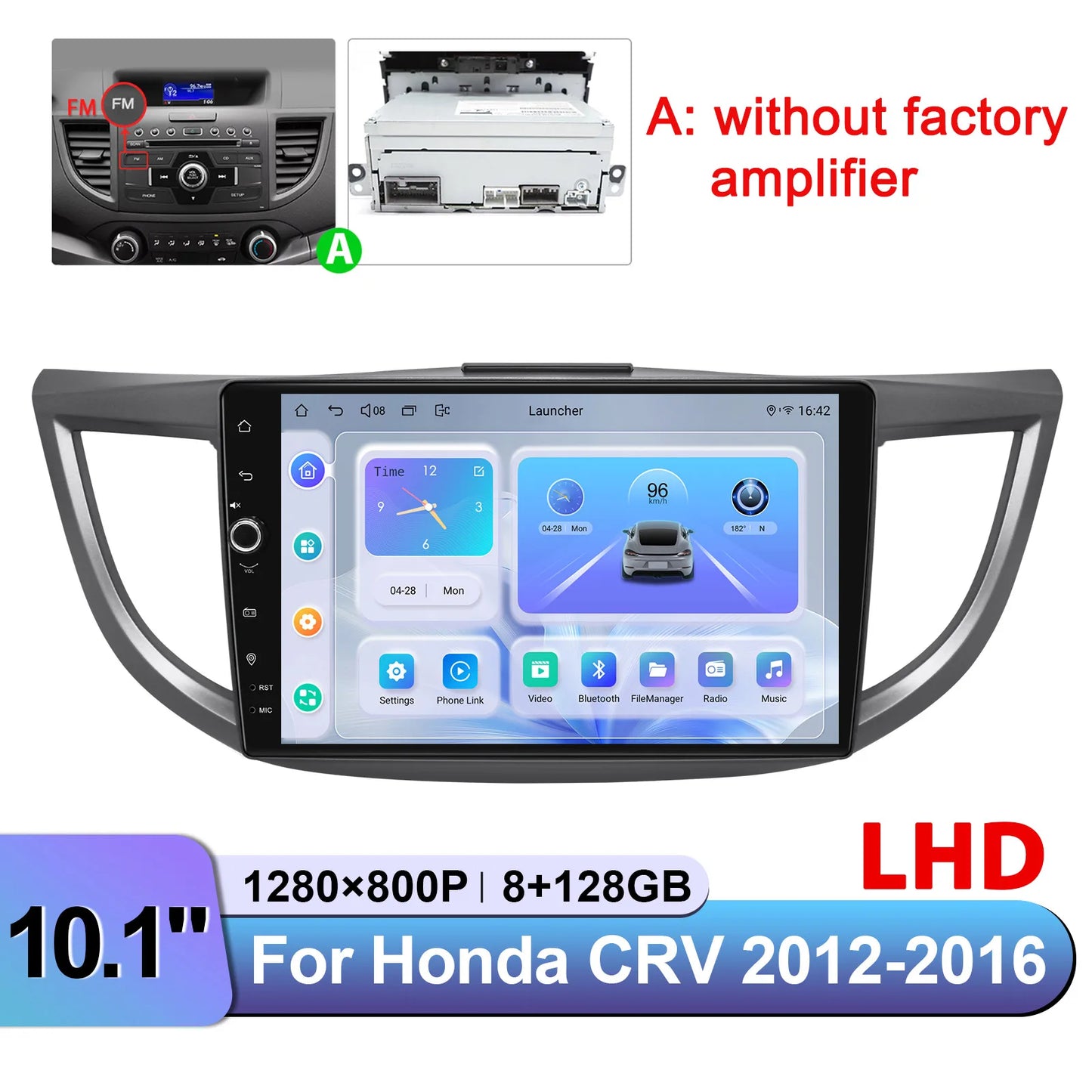 JOYING 10.1"Android 13.0 Car Stereo Radio Multimedia Playere Head Unit With Apple Carplay Android Auto For Honda CRV 2012-2016