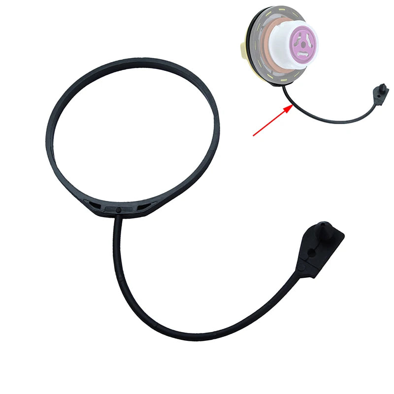 Car Fuel Filler Cap Strap Tether Cord Line Cable Rope Ring Black Fit For Jaguar XF 2008 2009 2010 2011 2012 2013 2014 2015