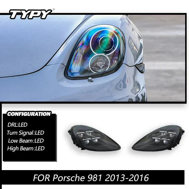 TYPY Car For Porsche Cayman 718 982 Headlight 2013-2023 Upgrade Modified New DRL Dynamic Turn Signal LED light Auto Accessories