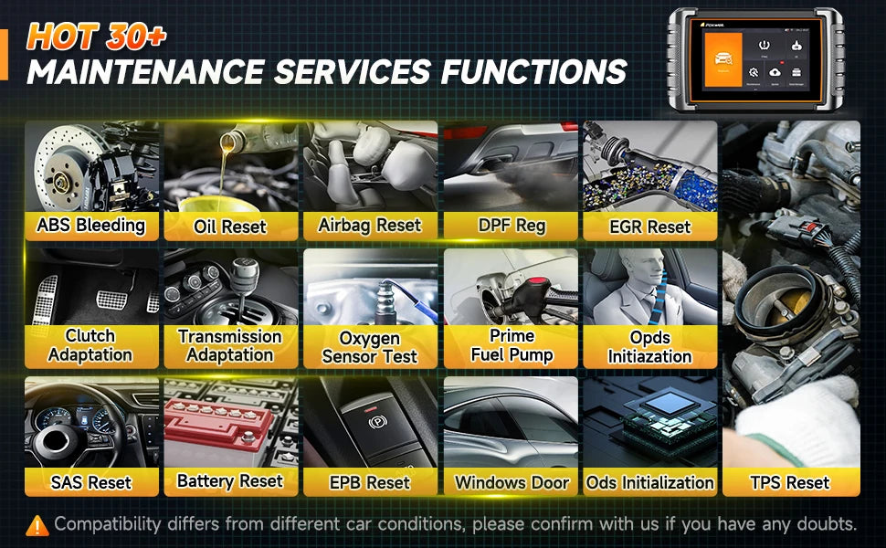 FOXWELL NT809TS TPMS Programming Tool All Systems Car Scanner Bi-Directional Control 30+ Reset OBD2 Bluetooth Diagnostic Tools