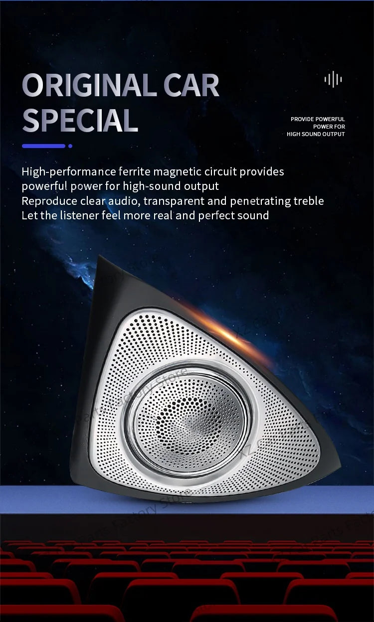 For Mercedes-benz C Glc E S W205 W213 W222 X253 64 Colors Led Rotating Tweeter Speaker Rgb Led Ambient Light 3d Horn Accessory