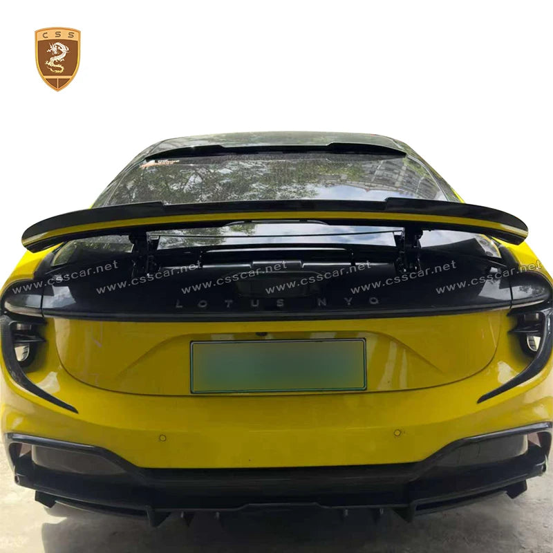 Abina Style Car Front Bumper Diffuser Rear High Spoiler Wing Splitter Canard Lip For Lotus Emeya Dry Carbon Fiber Side Skirts