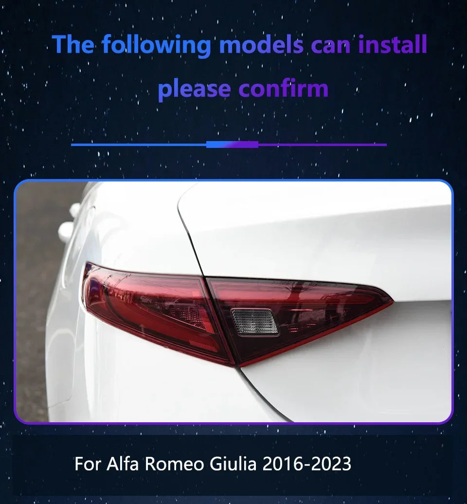 For Alfa Romeo Giulia 2016-2023 Led Car Taillights Assembly Upgrade New Accessories Style Highlight Flashing Signal Light Tools