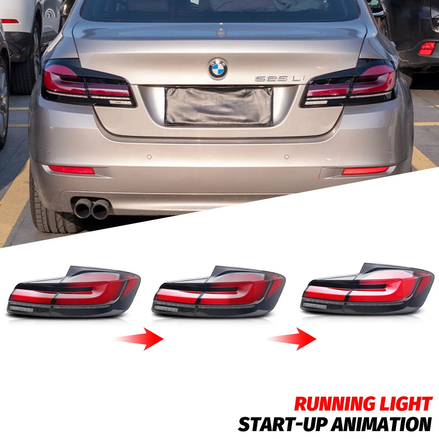 LED Tail Lights for BMW 5-Series F10 M5 2011-2016 Saloon Sequential Turn Signal Rear Lamps Assembly