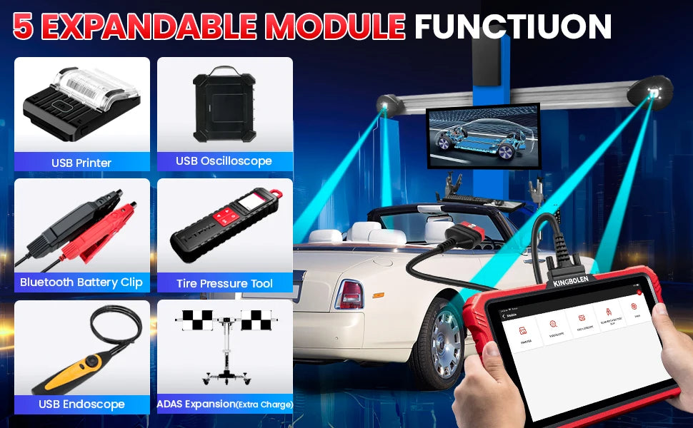 [Lifetime Free Update] KINGBOLEN K8 PRO ELITE Auto Diagnostic Tool Full System ECU Coding 40 Service Bidirectionnal OBD2 Scanner