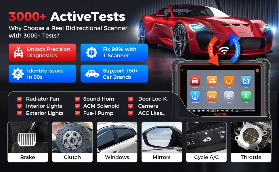 Autel MaxiCOM MK900 Car Diagnostic Tools 40+ Services DoIP & CAN-FD Car Scanner OBD2 Automotive Scan Tool Upgrade of MK808S