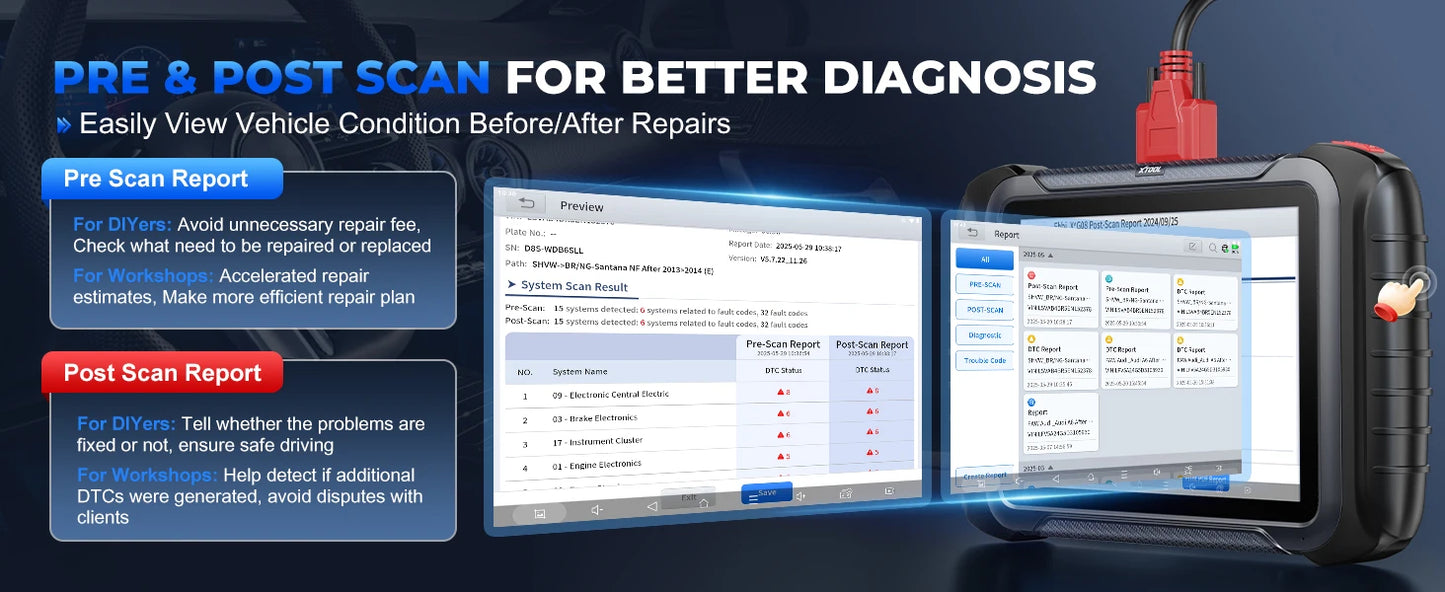 XTOOL D8S Car Diagnostic Tools Bidirectional Scan Tool Automotive Scanner ECU Coding Key Programming 42+ Services Topology Map