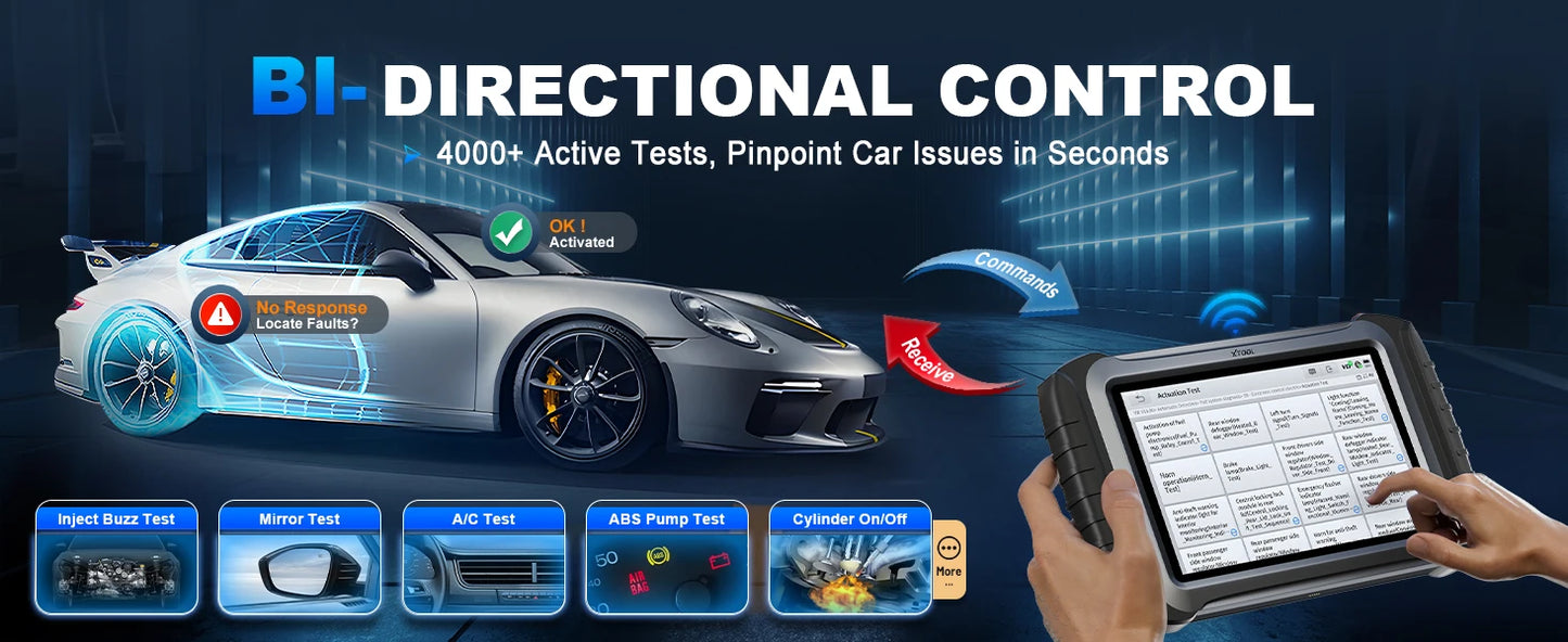 XTOOL InPlus IP919 MAX Bluetooth Car Diagnostic Tools ECU Programming J2534 Bi-directional 42+ Resets Scanner With Topology FCA