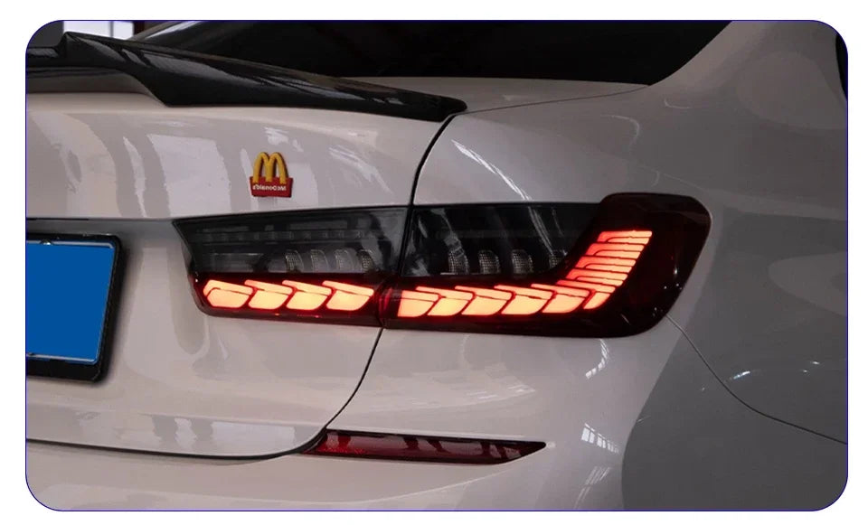 Car Taillights For BMW 3 Series G20 G28 320i 325i 330i 2020-2024 Upgrade LED Dynamic Dragon Scale Taillight Accessories Assembly