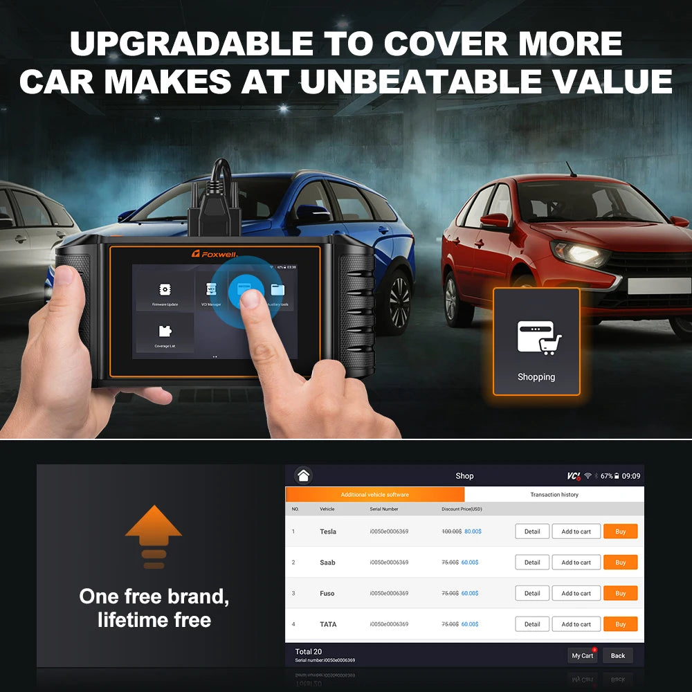 FOXWELL NT710 For VAG VW Audi Seat Bidirectional Car OBD2 Scanner Car Diagnostic ECU Coding All System A/F Adjust IMMO 30+ Reset