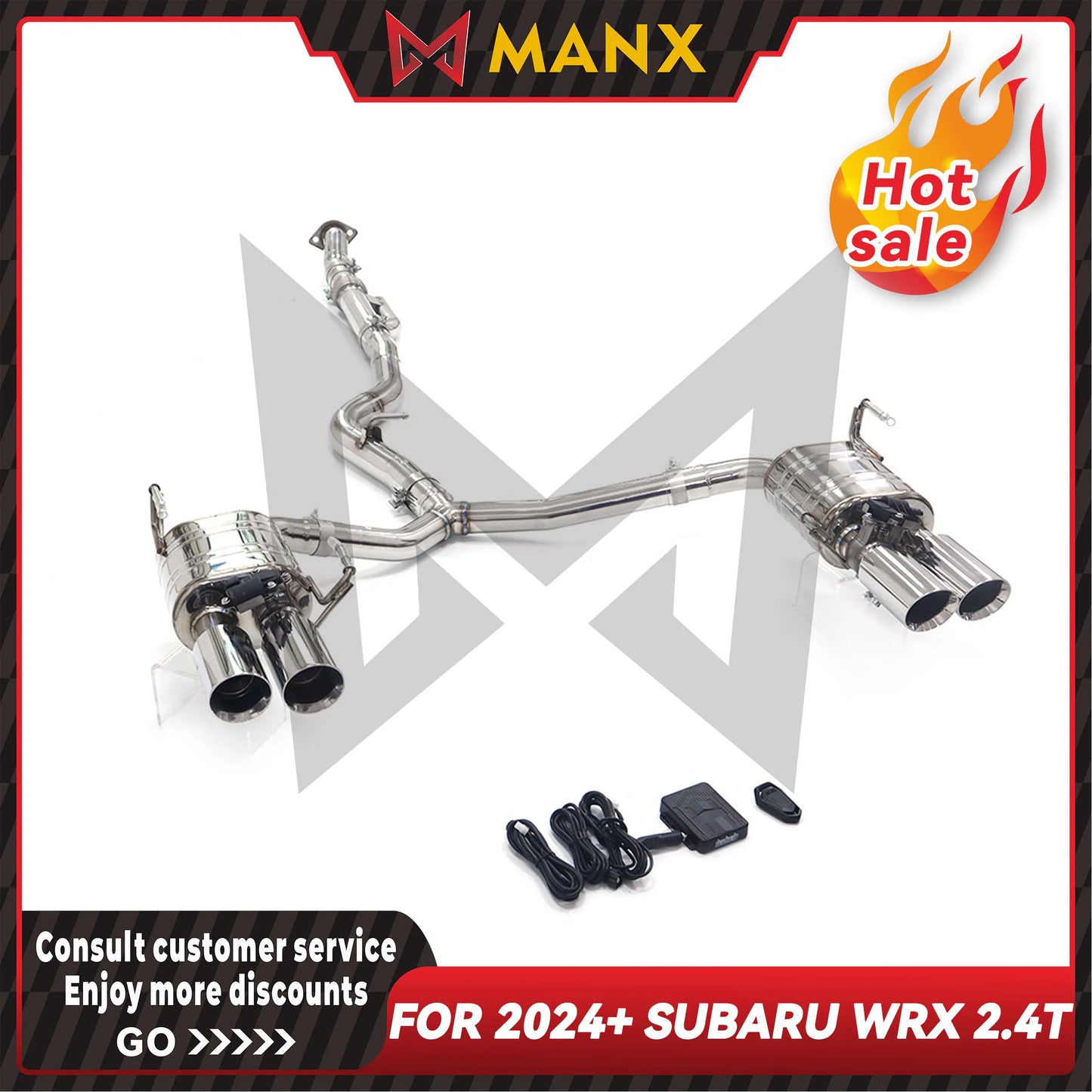 Catback For 2024+ Subaru WRX 2.4T Stainless Steel Performance Exhaust Pipe Muffler With Remote Control Valve